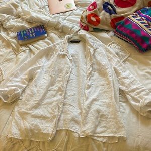 Zara lace white button up